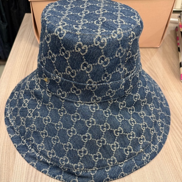 Gucci Denim Monogram Wide-Brim Hat - Picture 4 of 8